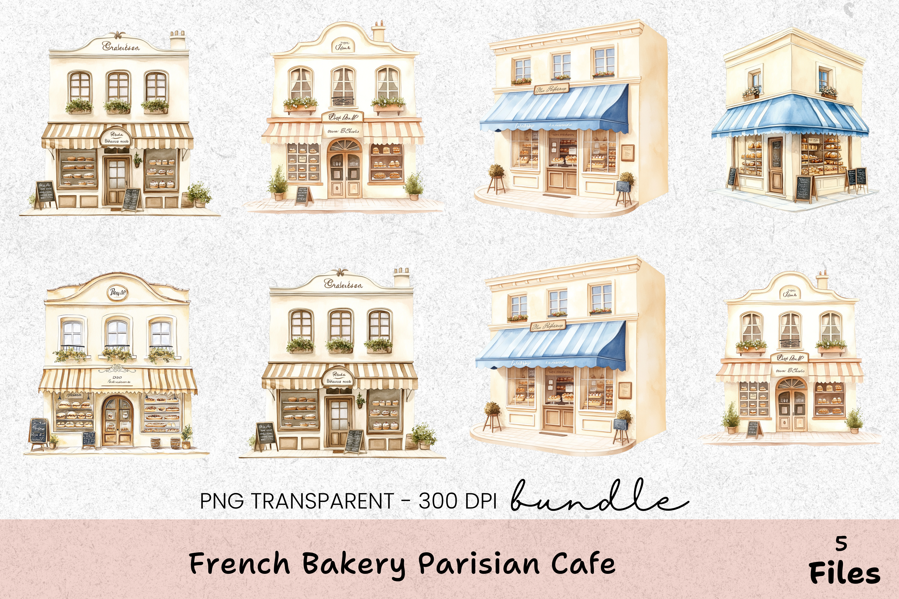 French Bakery Parisian Cafe Clipart Bundle