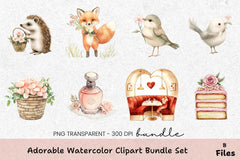 Cozy Love & Cute Animals Clipart Bundle - CraftNest - Digital Crafting and Art