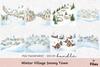 Winter Village Snowy Town Clipart Bundle