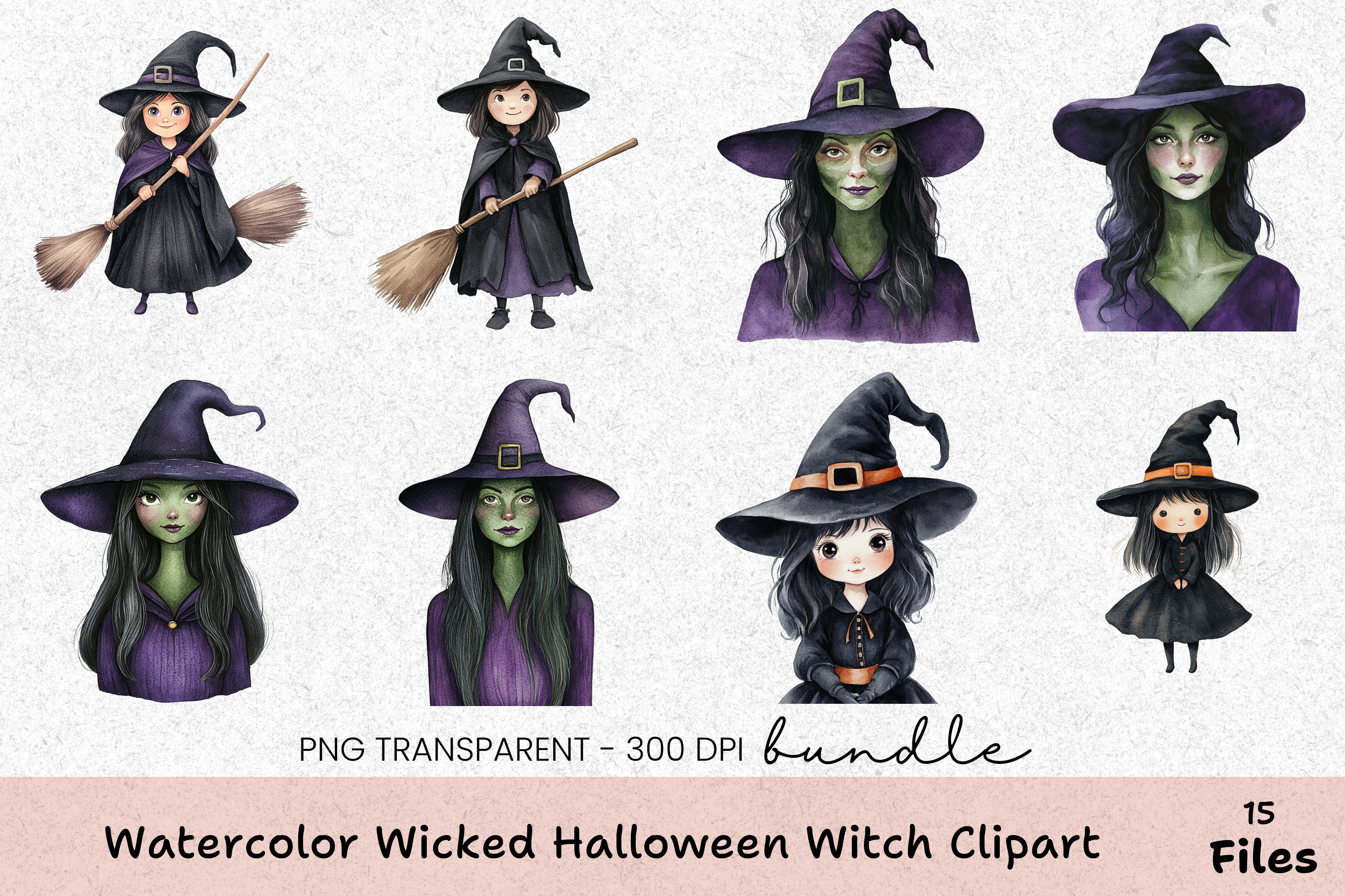 Wicked Halloween Witch Clipart Bundle