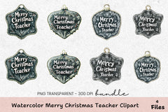 Merry Christmas Teacher Clipart Bundle - CraftNest - Digital Crafting and Art