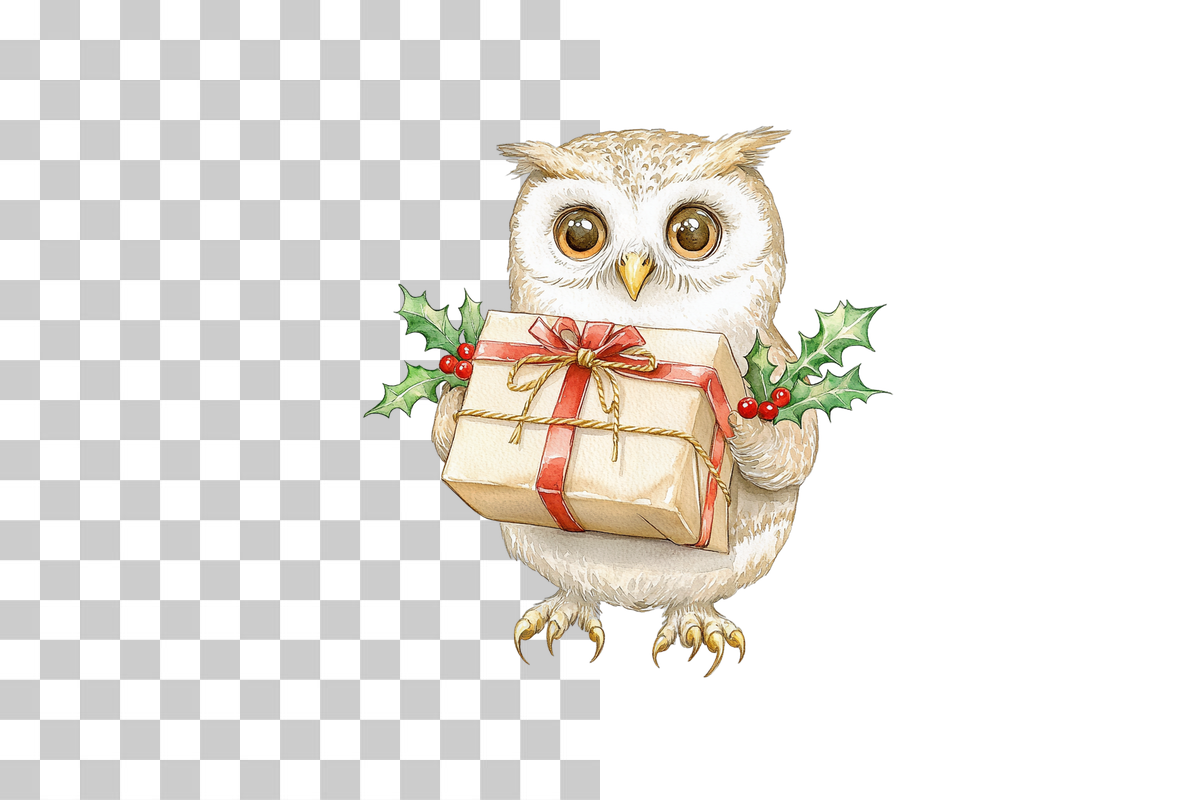 Festive Christmas Owl Mail Clipart Bundle