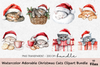Adorable Christmas Cats Clipart Bundle