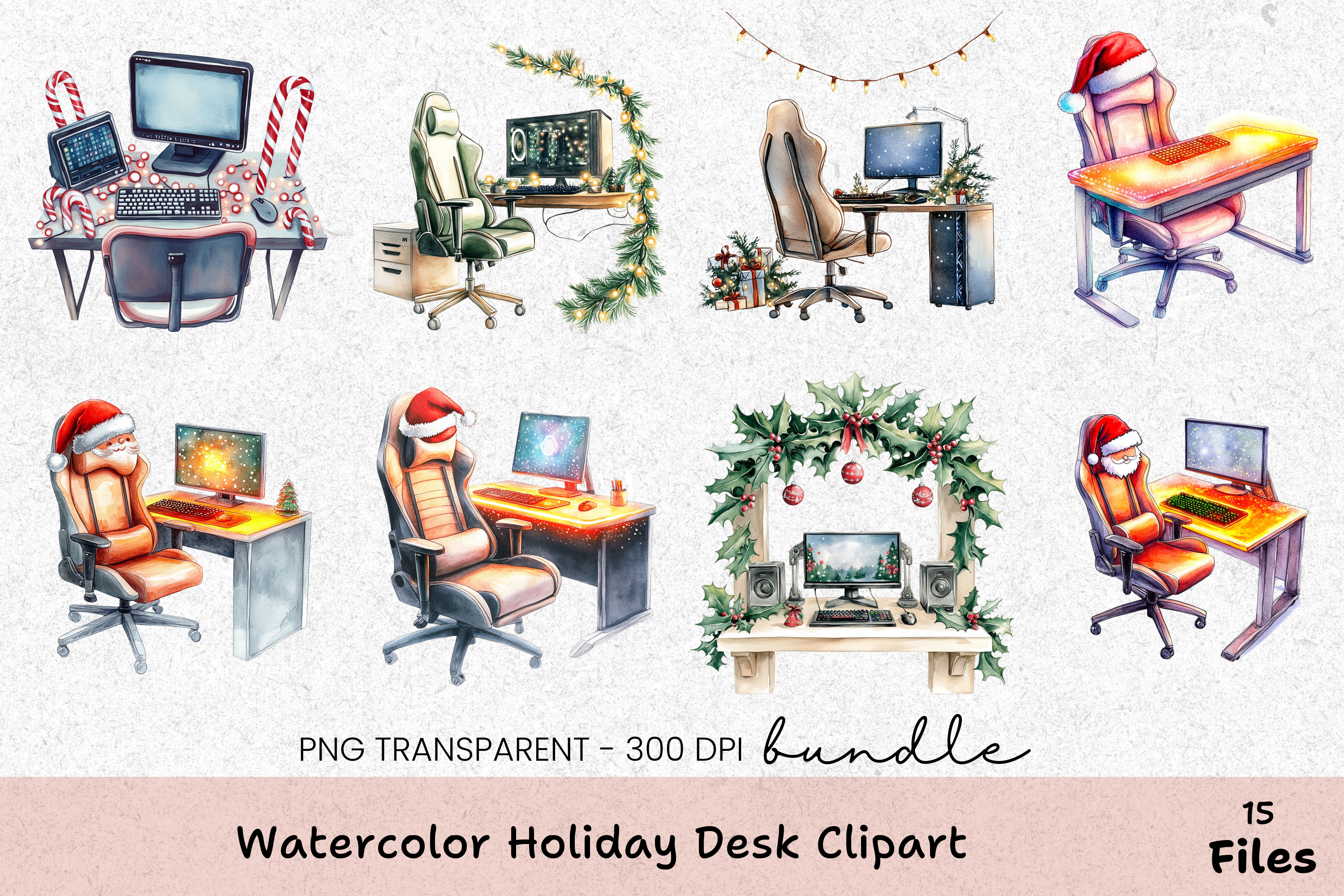 Holiday Desk Clipart Bundle