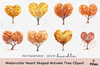 Heart Shaped Autumn Tree Clipart Bundle