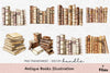 Antique Books Illustration Clipart Bundle