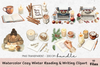 Cozy Winter Reading & Writing Clipart Bundle