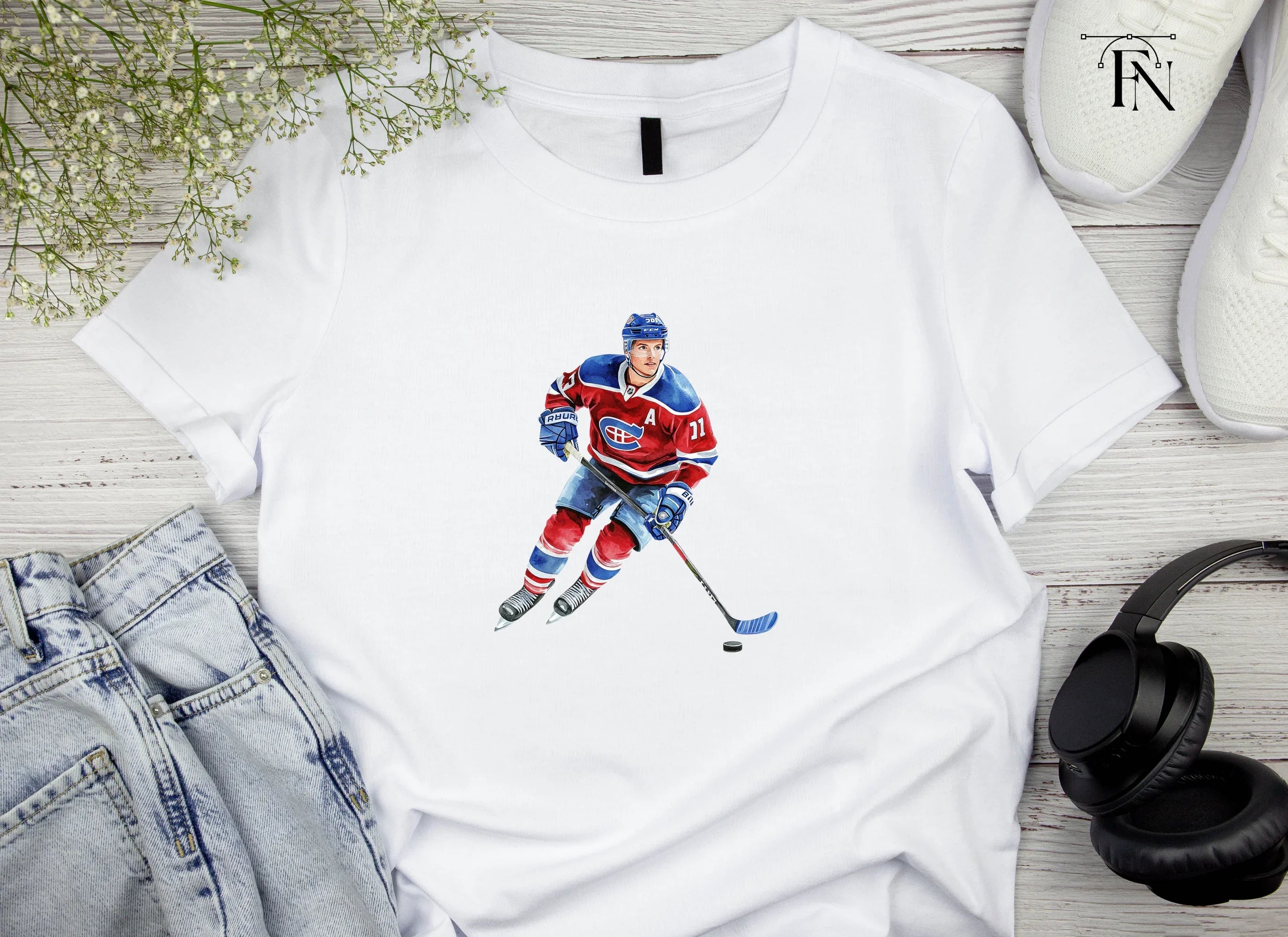Red Hockey Team Action Clipart Bundle