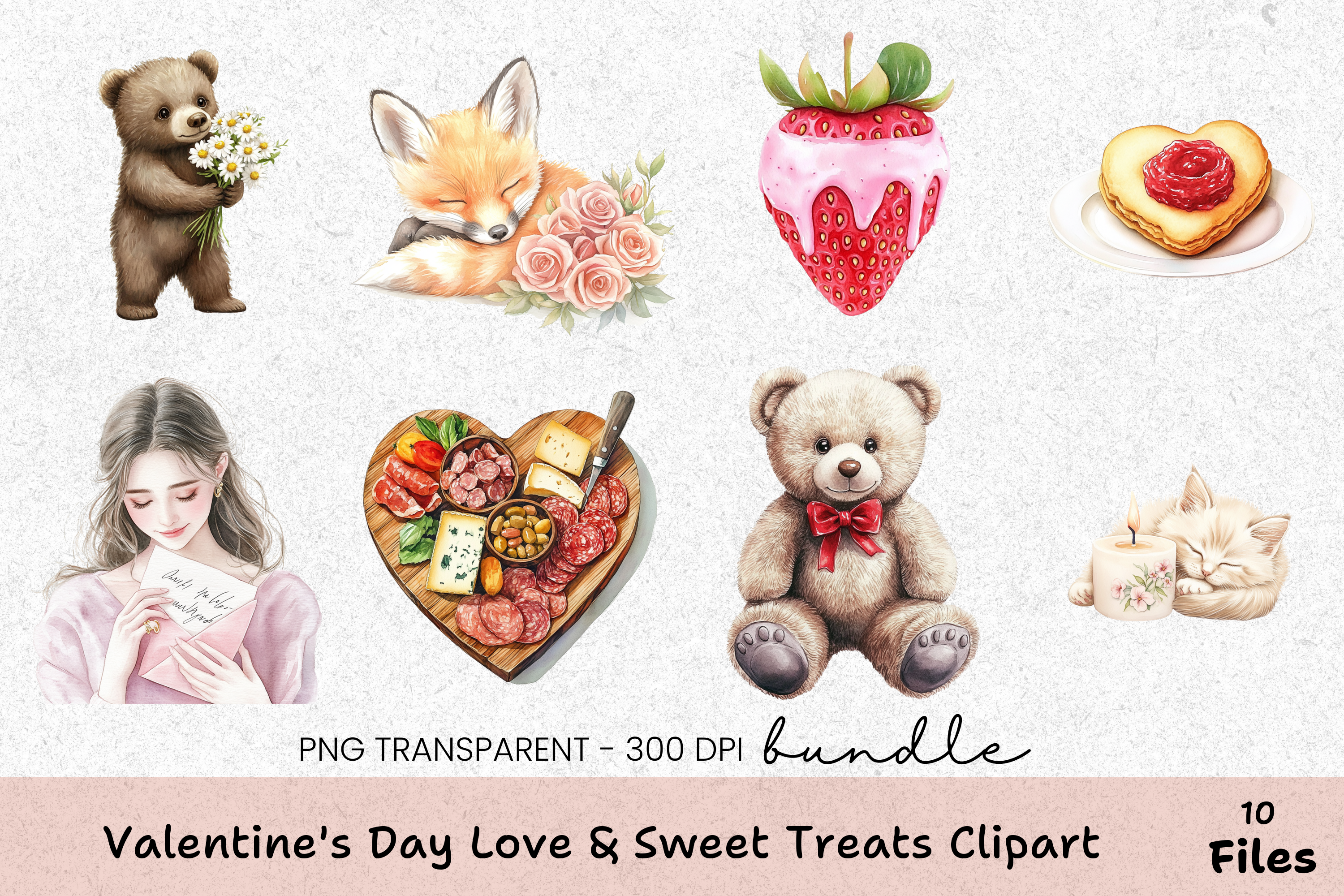 Valentine's Day Love & Sweet Treats Clipart Bundle