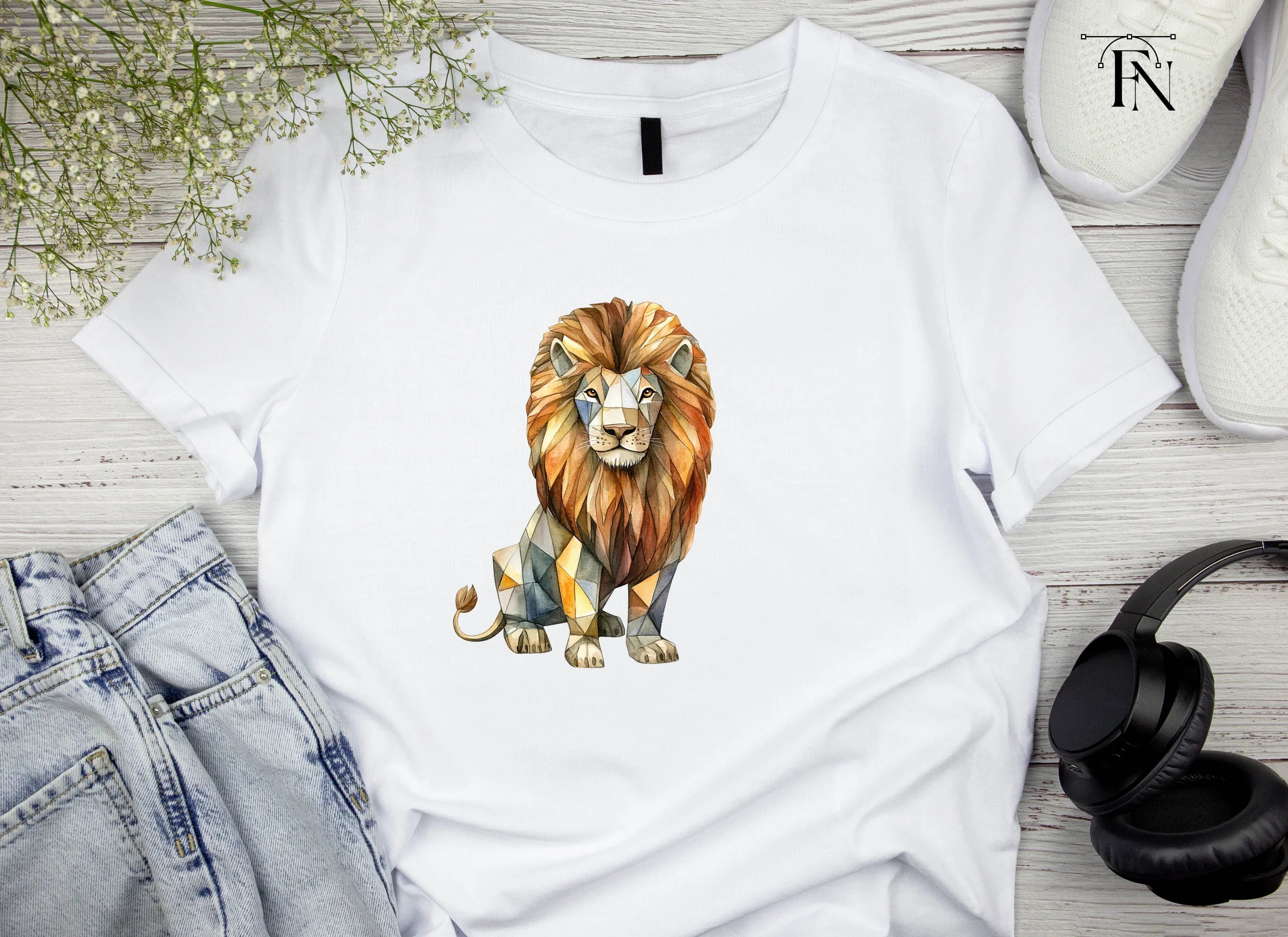 Geometric Lion Clipart Bundle