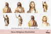 Jesus Religious Illustration Clipart Bundle