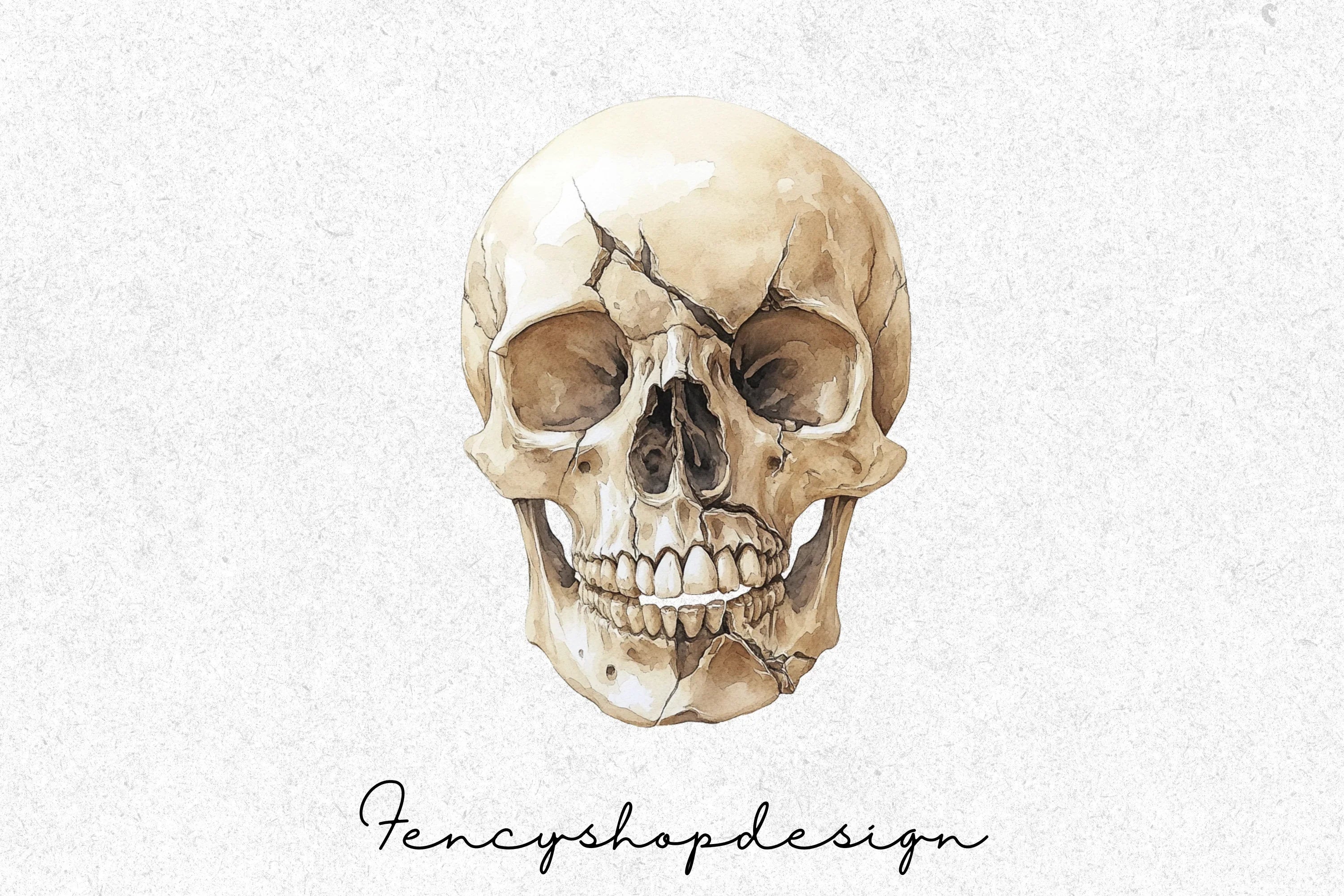 Cracked Skull Clipart Bundle