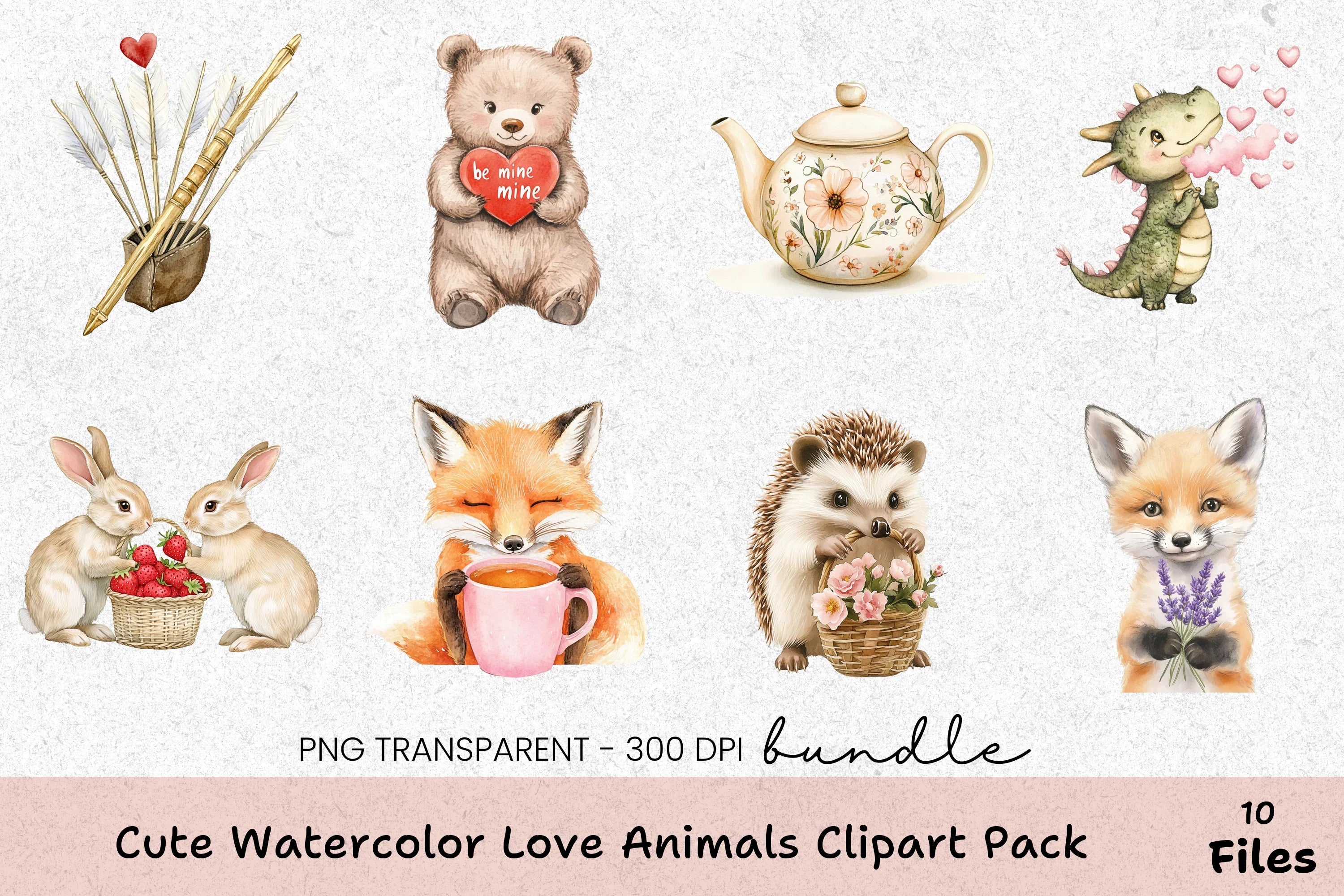 Cute Love Animals Clipart Bundle - CraftNest - Digital Crafting and Art