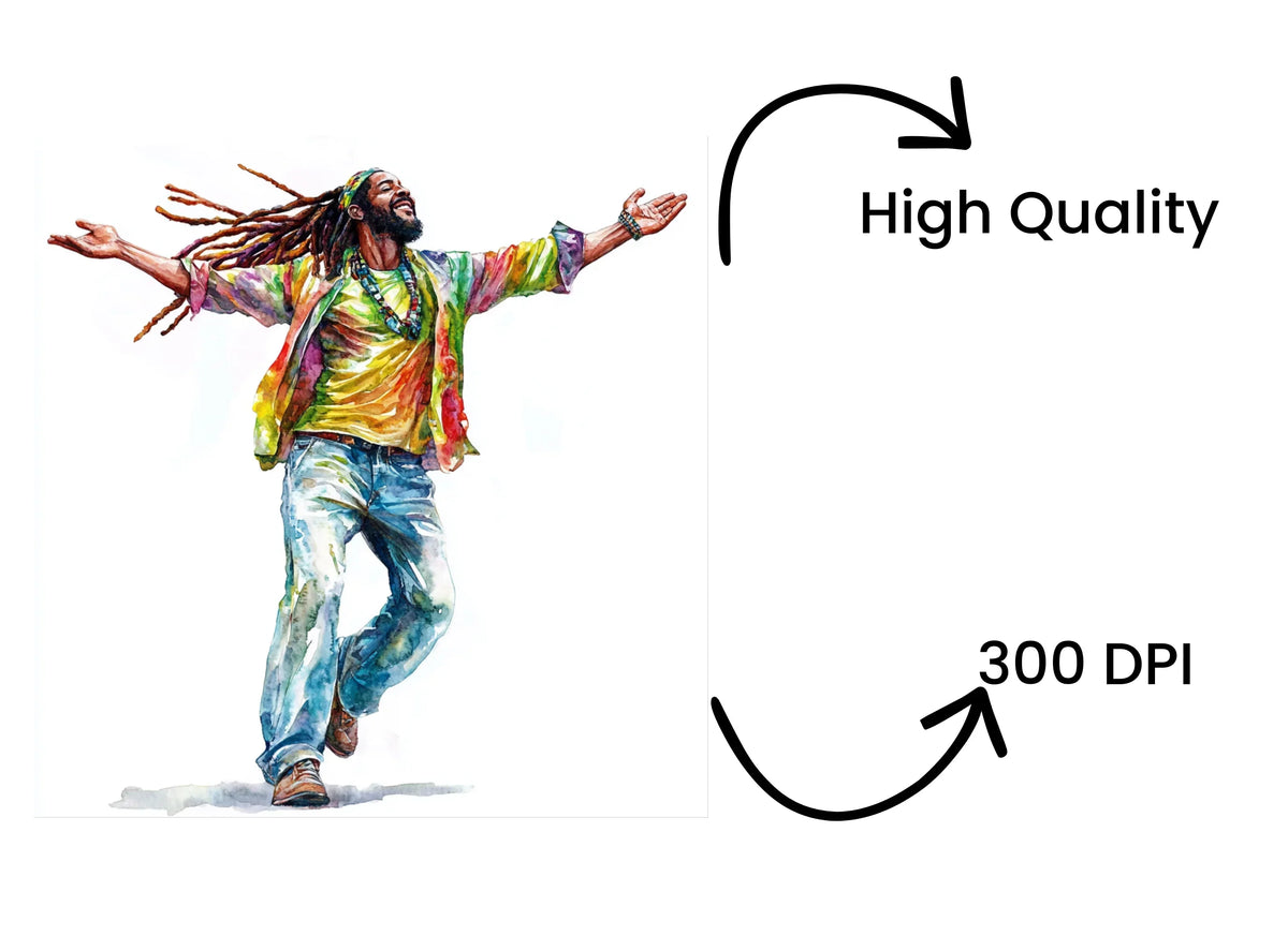 Dancing Rasta Rival Joyful Rasta Man Dancing Clipart Bundle