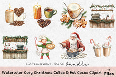 Cozy Christmas Coffee & Hot Cocoa Clipart Bundle - CraftNest - Digital Crafting and Art
