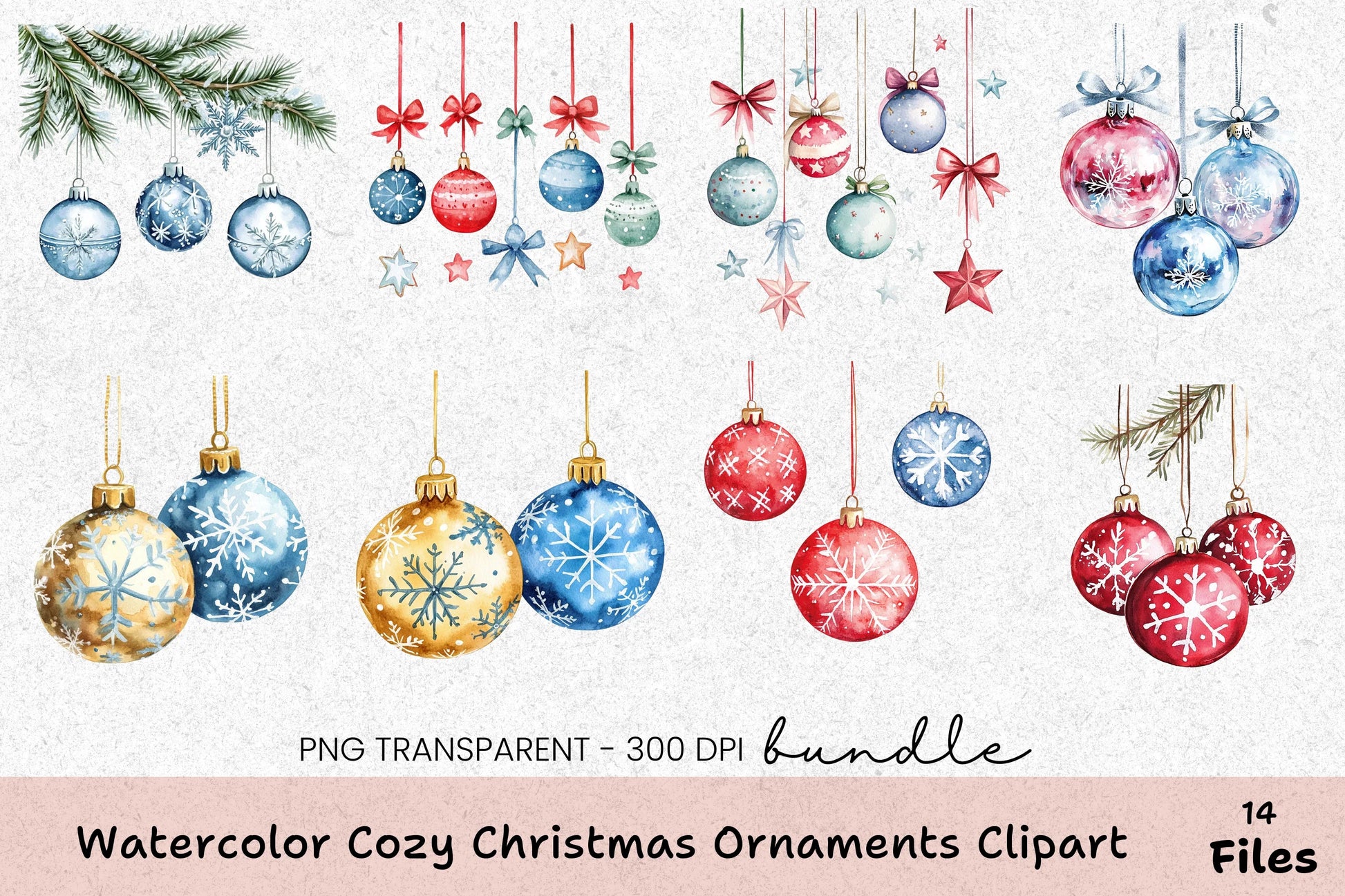 Cozy Christmas Ornaments Clipart Bundle - CraftNest - Digital Crafting and Art