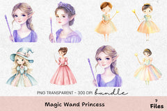 Magic Wand Princess Clipart Bundle - CraftNest - Digital Crafting and Art