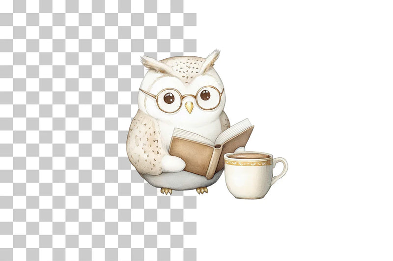 Cozy Owl Coffee & Tea Time Clipart Bundle - CraftNest - Digital Crafting and Art
