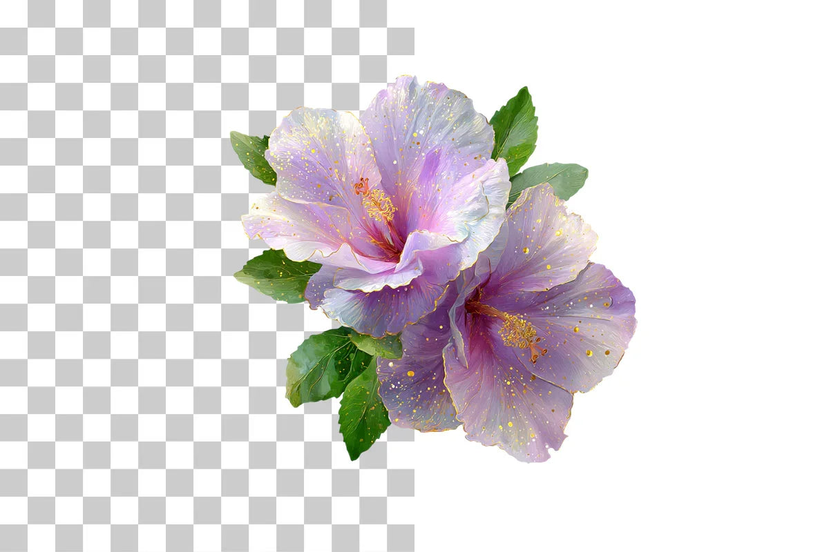 Pearl White Hibiscus Fantasy Flower Clipart Bundle - CraftNest - Digital Crafting and Art