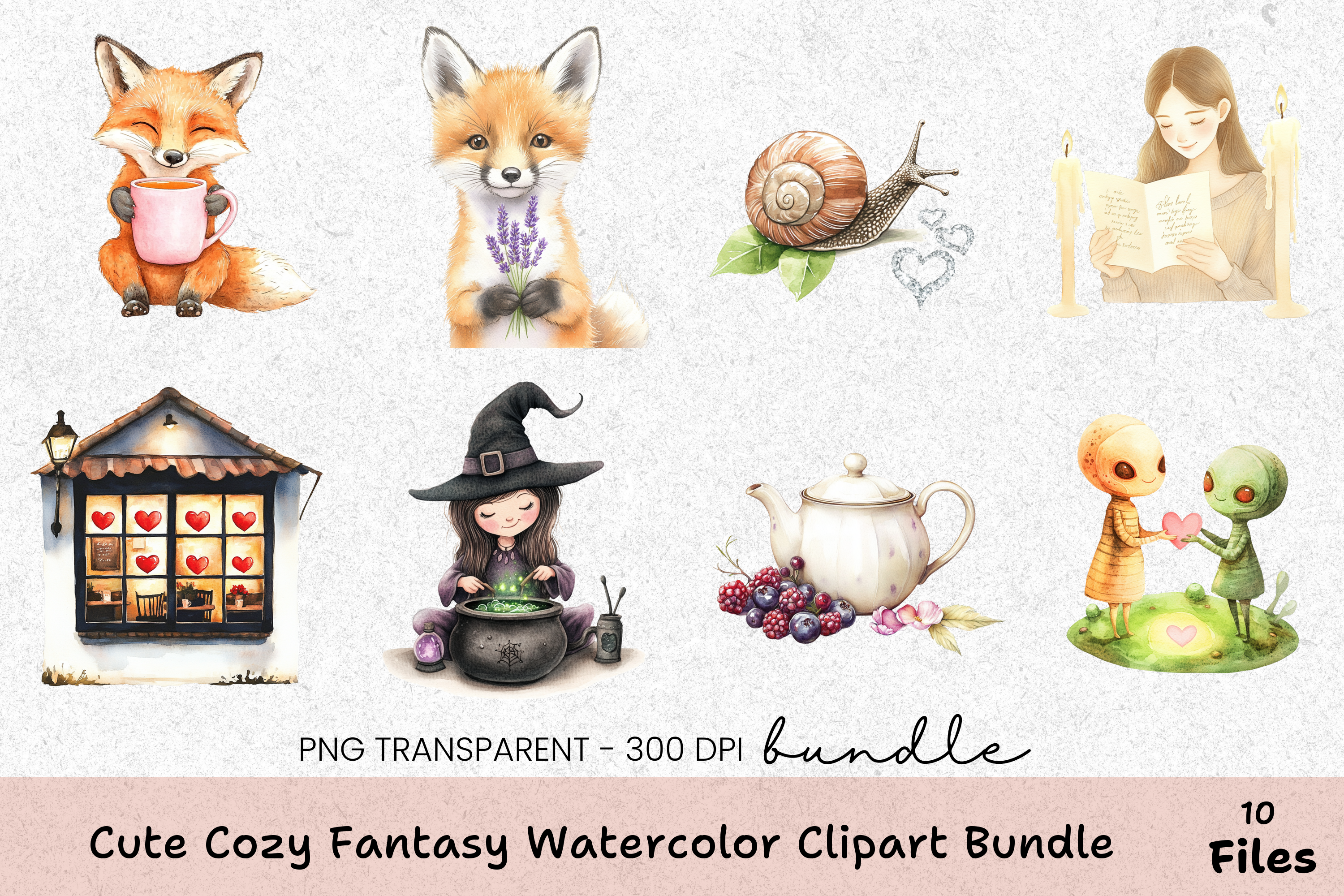 Cute Cozy Fantasy Clipart Bundle