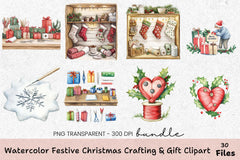 Festive Christmas Crafting & Gift Clipart Bundle - CraftNest - Digital Crafting and Art
