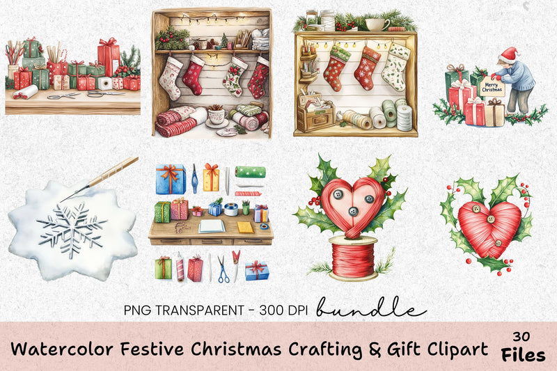 Festive Christmas Crafting & Gift Clipart Bundle - CraftNest - Digital Crafting and Art