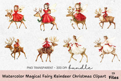 Magical Fairy Reindeer Christmas Clipart Bundle - CraftNest - Digital Crafting and Art