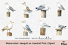 Seagull on Coastal Post Clipart Bundle