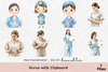 Nurse with Clipboard Clipart Bundle