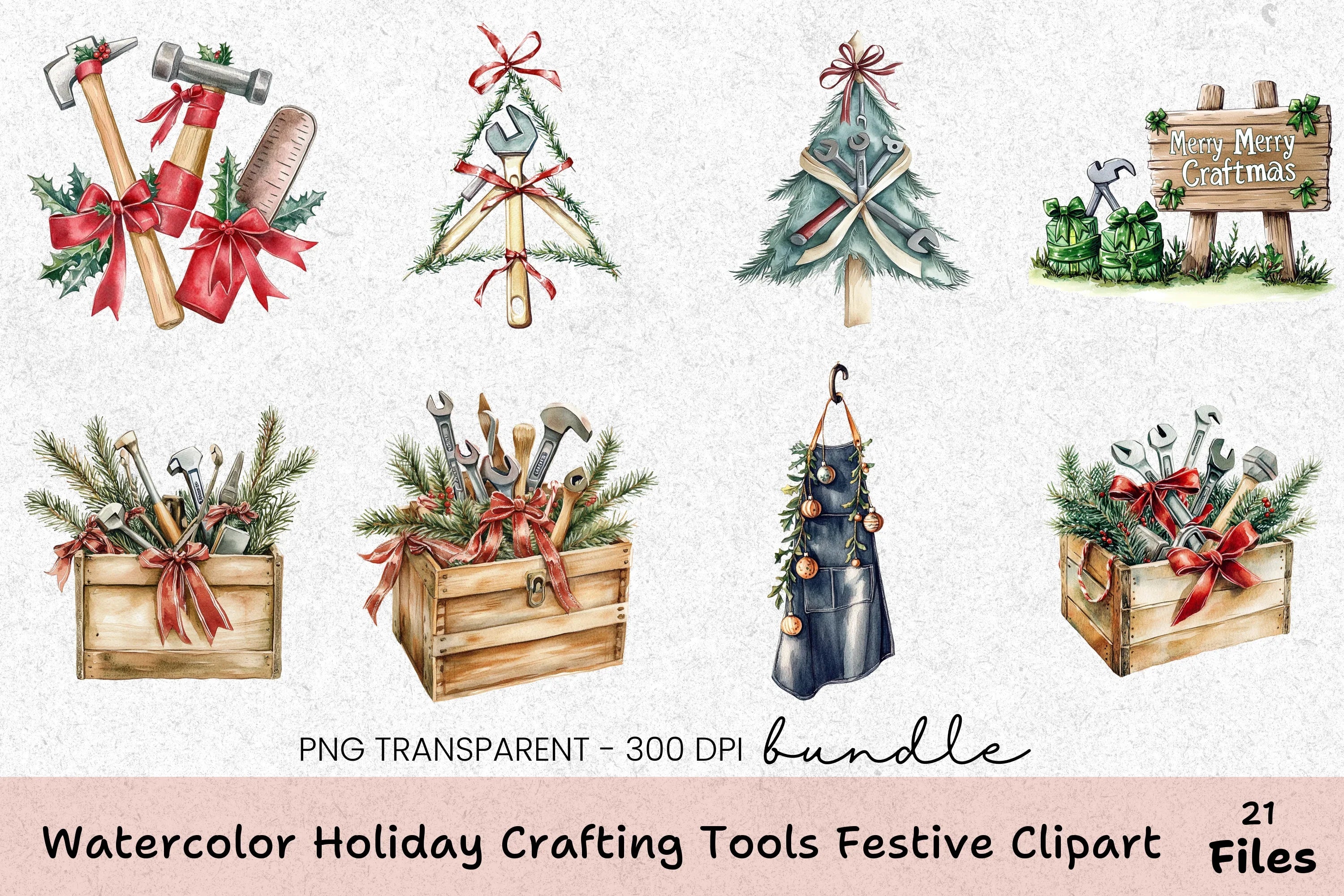 Festive Holiday Crafting Tools Clipart Bundle - CraftNest - Digital Crafting and Art