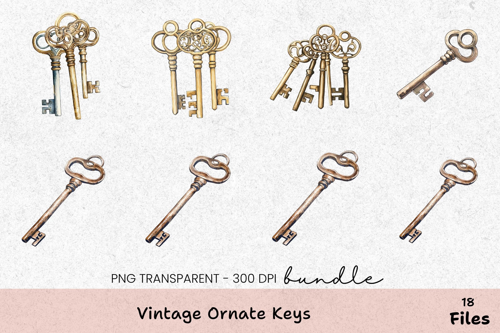 Vintage Ornate Keys Clipart Bundle - CraftNest - Digital Crafting and Art