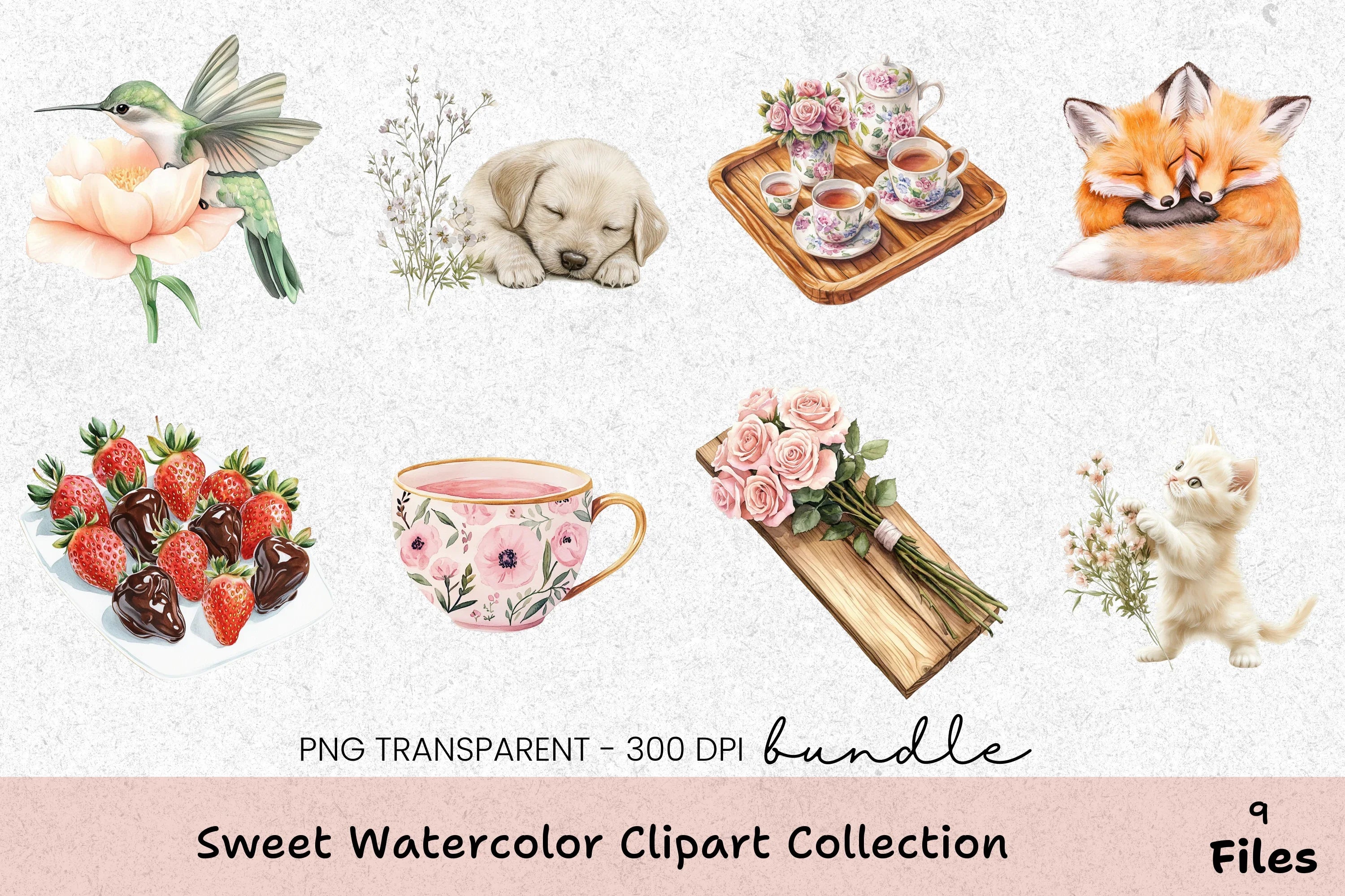 Charming Critters & Floral Teatime Clipart Bundle - CraftNest - Digital Crafting and Art