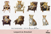 Leopard on Armchair Clipart Bundle