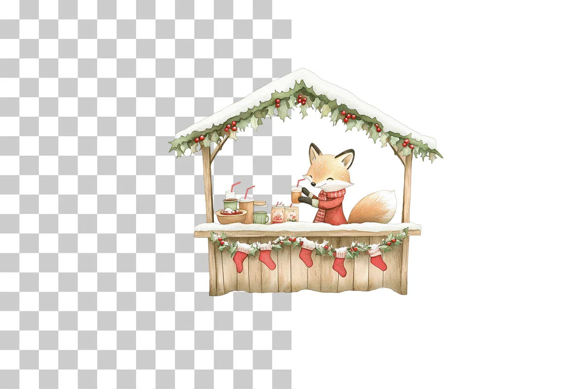 Festive Fox Christmas Market Clipart Bundle - CraftNest - Digital Crafting and Art