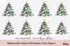 Heart Christmas Tree Clipart Bundle