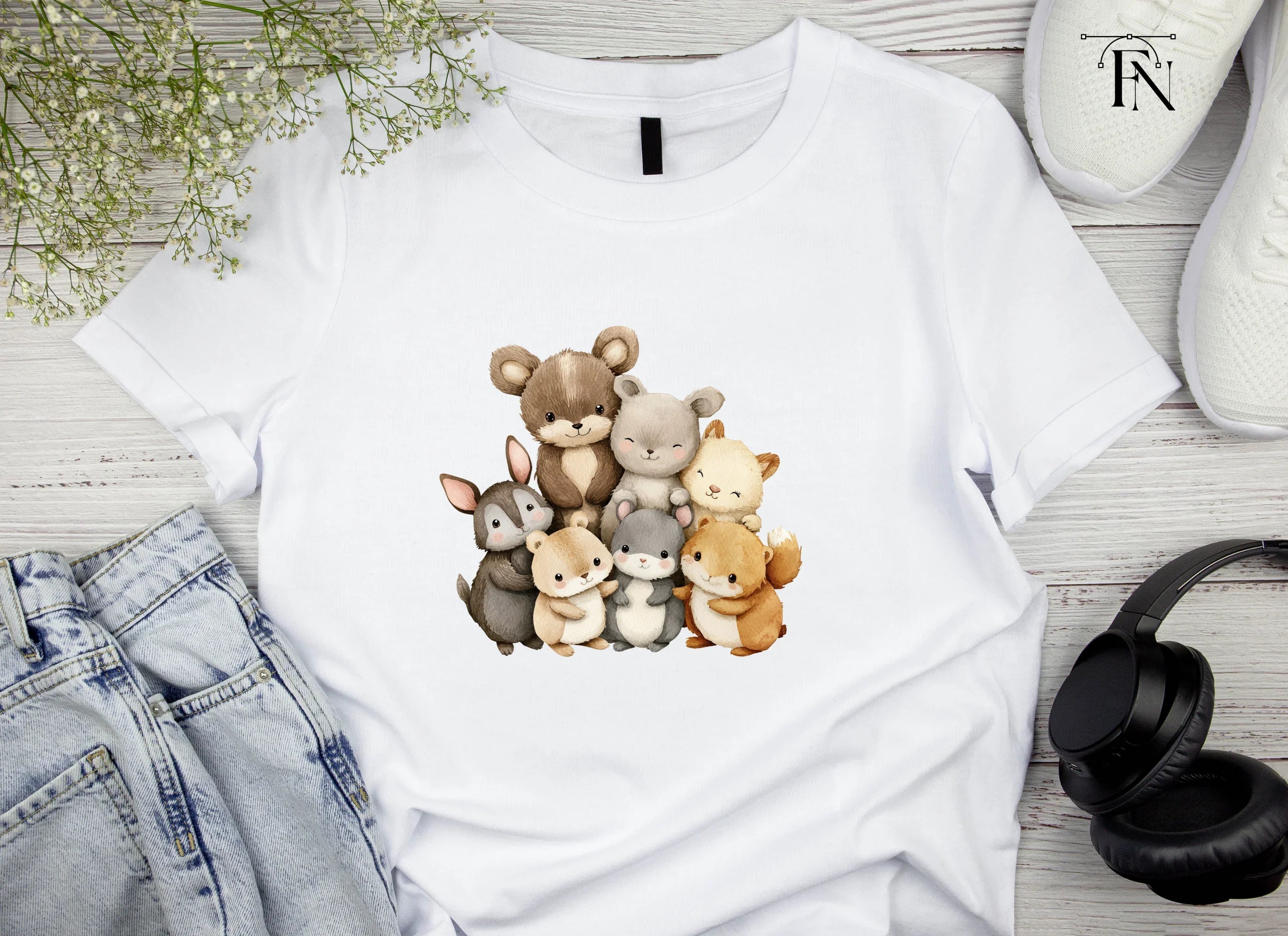 Cute Woodland Animal Friends Clipart Bundle