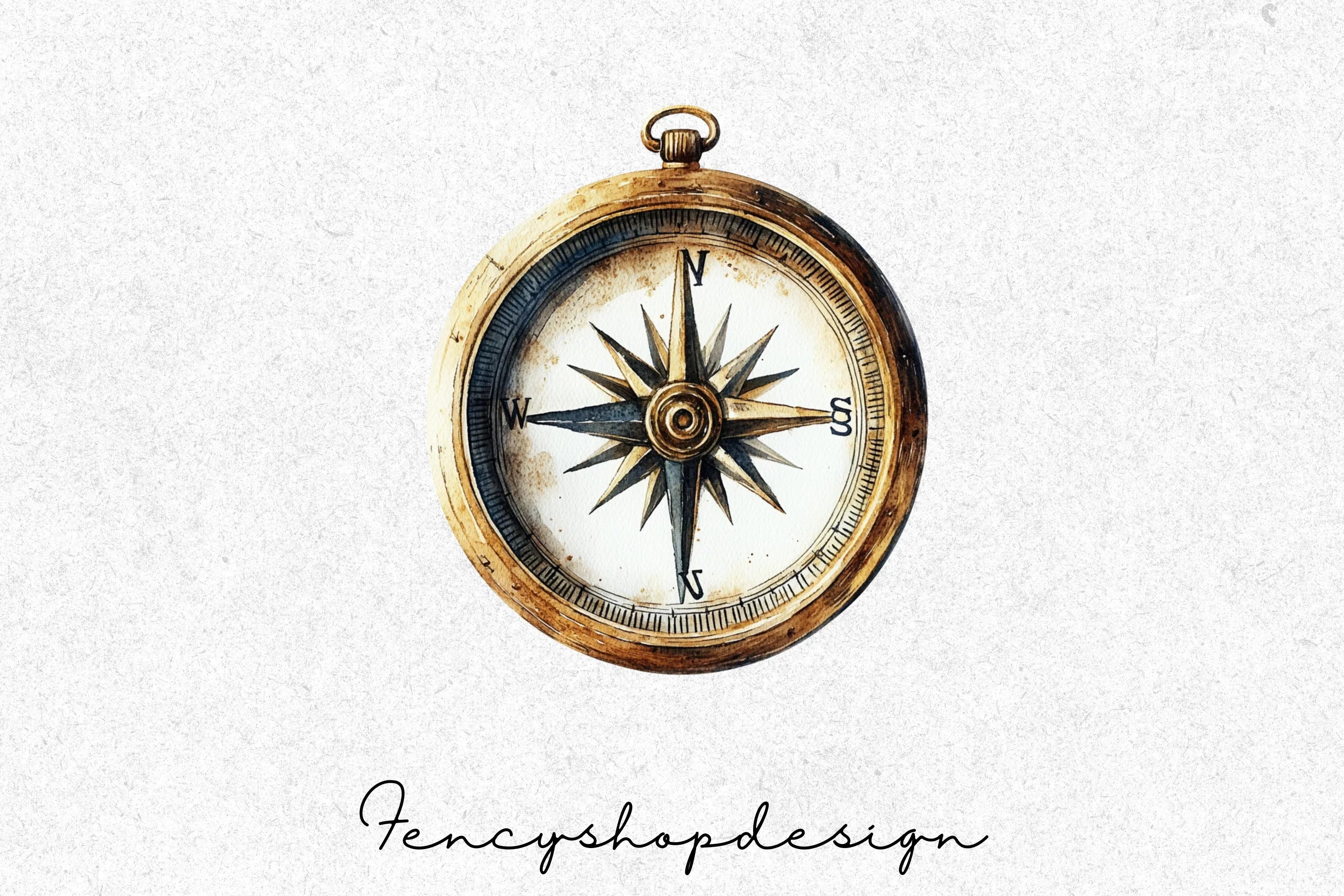 Antique Compass Nautical Clipart Bundle