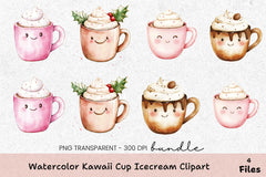 Kawaii Ice Cream Clipart Bundle - CraftNest - Digital Crafting and Art