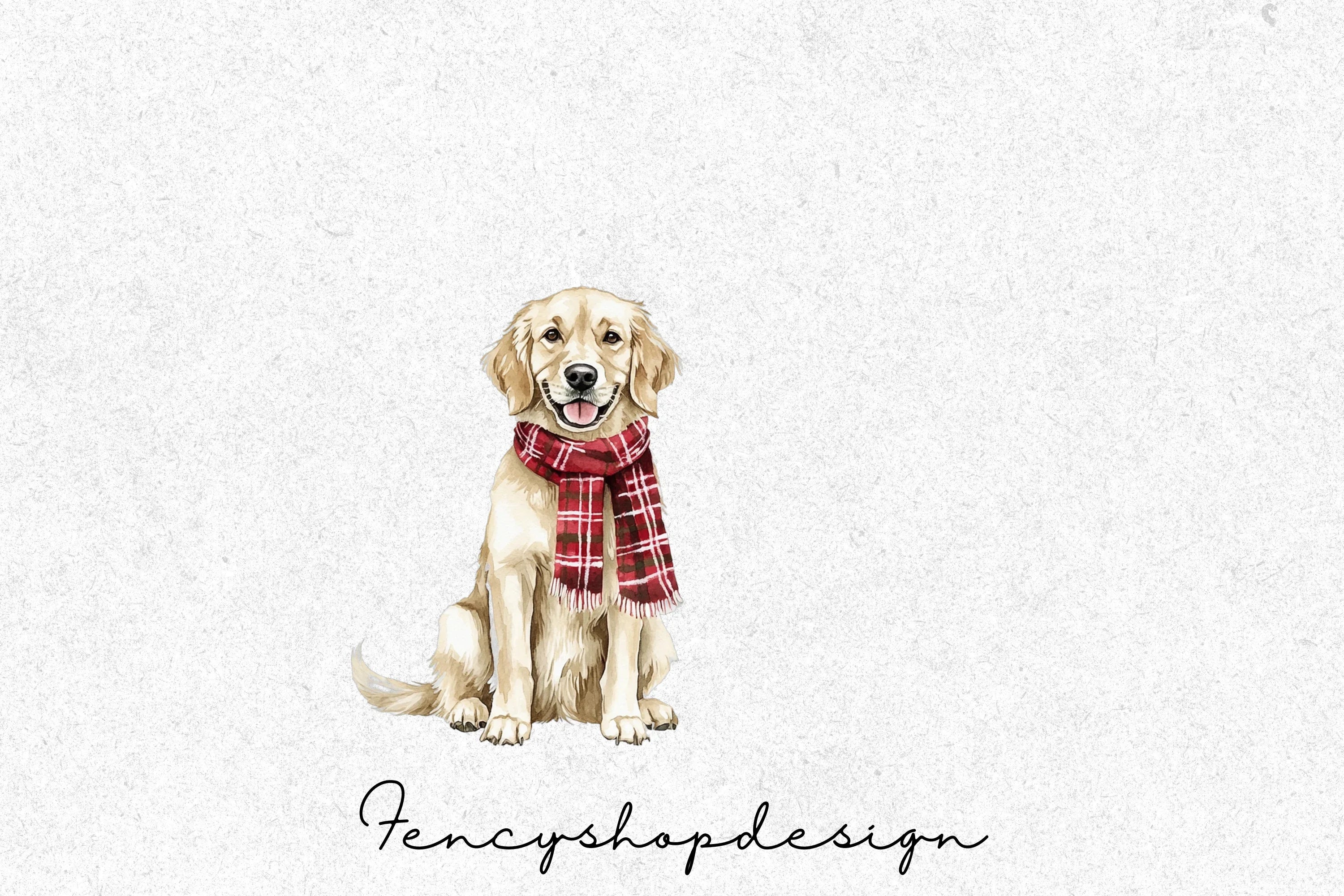Holiday Dogs Gifts Clipart Bundle