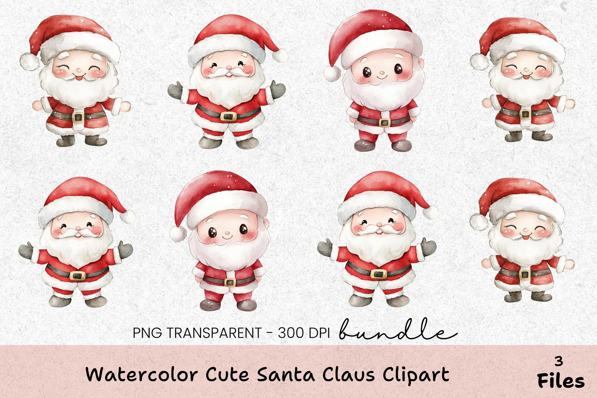 Cute Santa Claus Clipart Bundle - CraftNest - Digital Crafting and Art