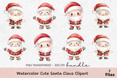 Cute Santa Claus Clipart Bundle - CraftNest - Digital Crafting and Art