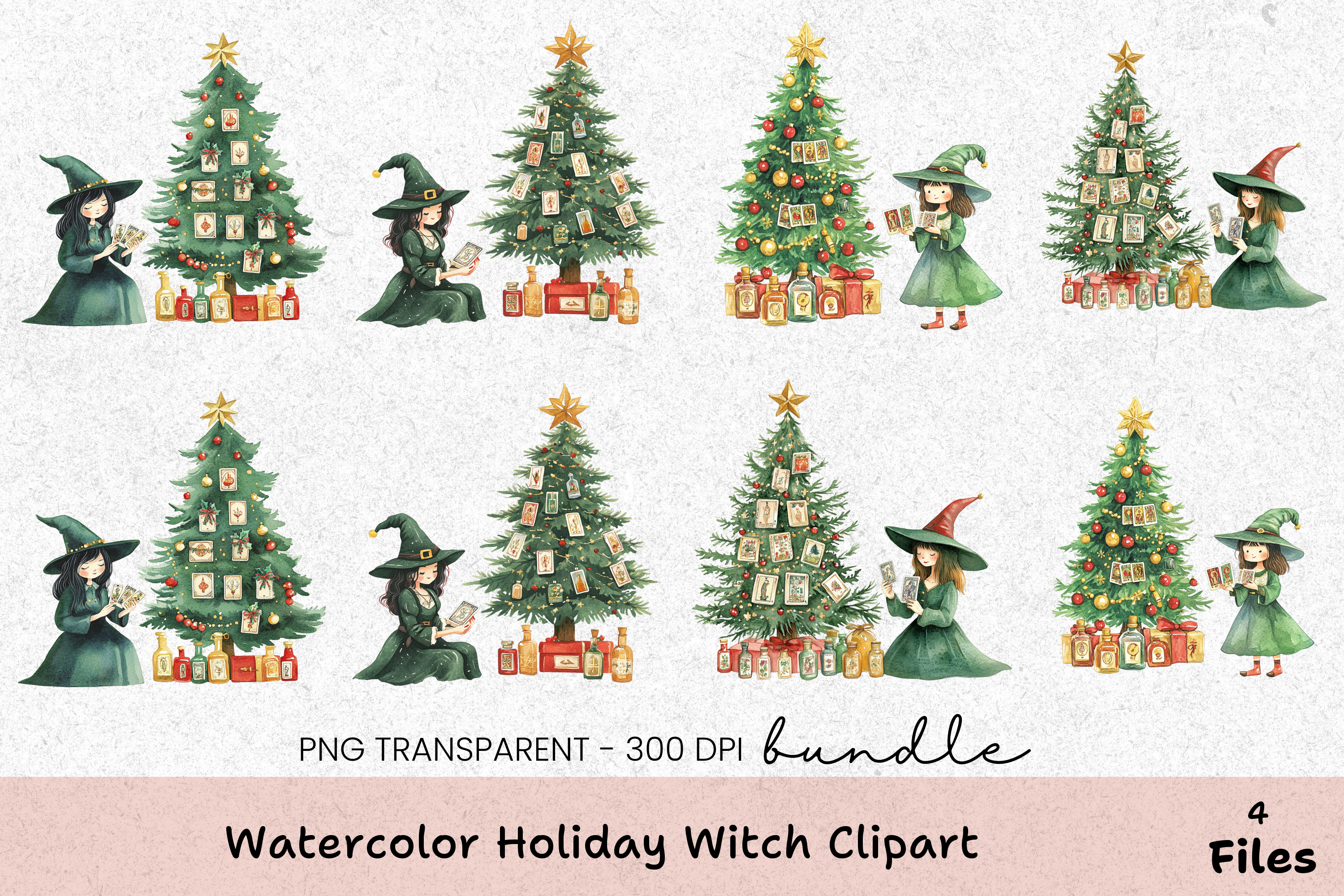 Holiday Witch Clipart Bundle