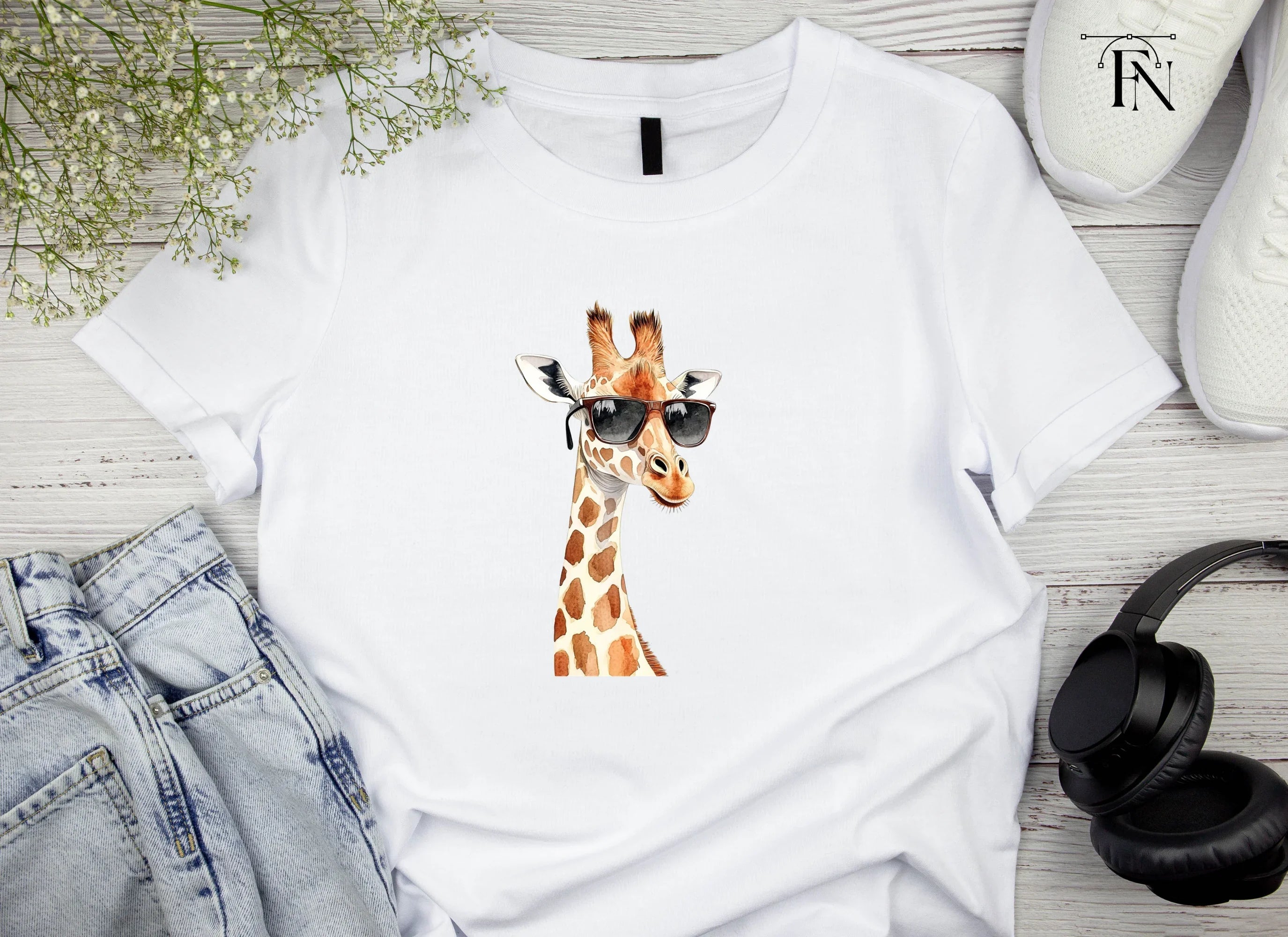 Cool Giraffe With Sunglasses Clipart Bundle