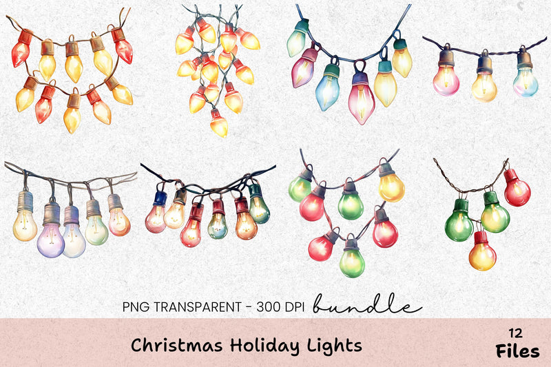 Christmas Holiday Lights Clipart Bundle - CraftNest - Digital Crafting and Art