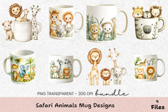 Safari Animals Mug Wrap Design Bundle - CraftNest - Digital Crafting and Art