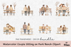 Couple Sitting on Park Bench Clipart Bundle