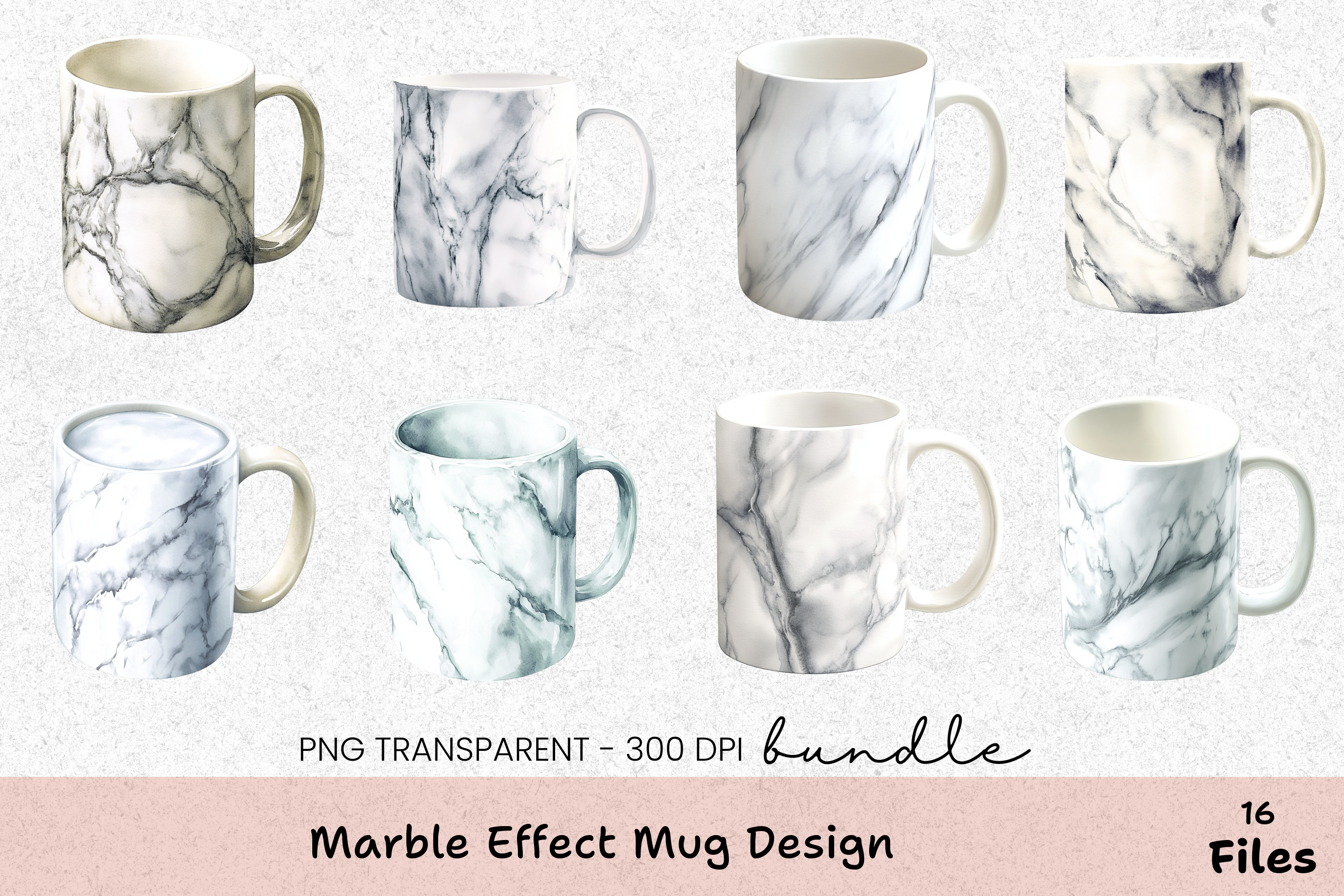 Marble Effect Design Mug Wrap Bundle
