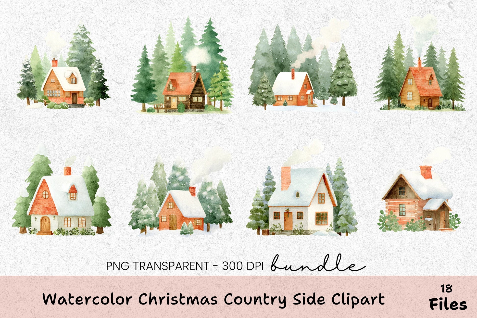 Christmas Countryside Clipart Bundle - CraftNest - Digital Crafting and Art