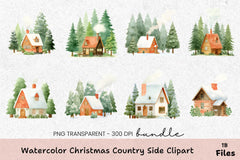 Christmas Countryside Clipart Bundle - CraftNest - Digital Crafting and Art
