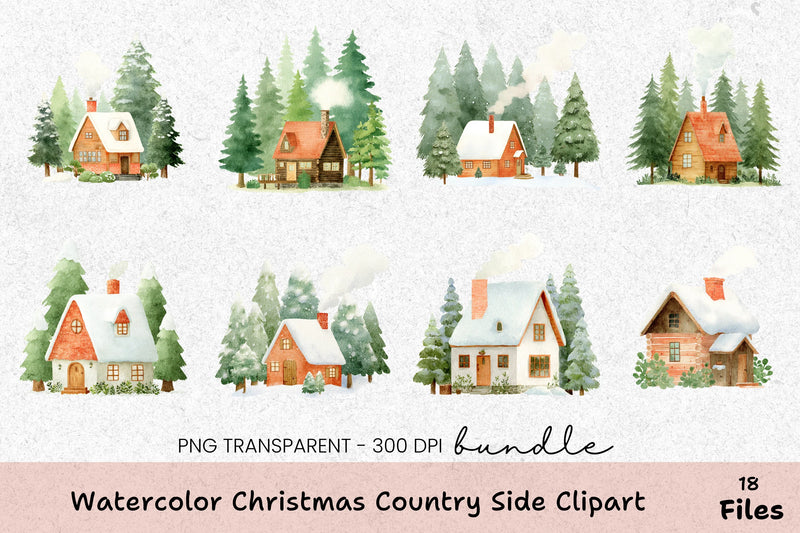 Christmas Countryside Clipart Bundle - CraftNest - Digital Crafting and Art